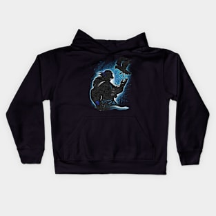 Man With Bird 90s Kids Hoodie